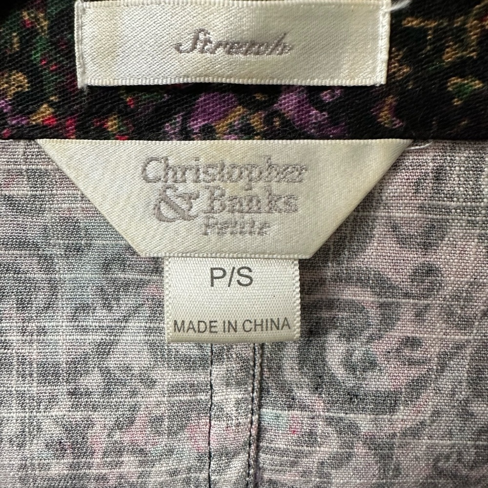 Christopher & Banks Stretch Denim Style Crop Jacket Sz. Small EUC Pit-Pit 18.5" - Picture 3 of 12